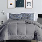 Razzai MammaYo Down Alternative Soft Quilted 300 GSM All Weather Comforter (90" x 100" Inches/228cm x 254cm) - Double Bed Comforters|Silver|Microfiber|lightweight