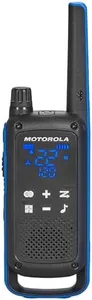 Motorola Solutions, Portable FRS, T802, Talkabout, Two-Way Radios, Emergency Preparedness, Rechargable, 22 Channel, 35 Mile, Black W/Blue, 2 Pack