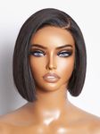 LUVME HAIR 8'' Blunt Cut Bob Wig Human Hair Pre Cut Glueless HD Lace Closure Wig Pre Plucked Mature Boss Side Parted Straigh Human Hair Short Wigs