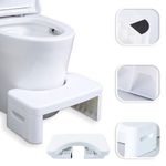 Bathroom Toilet Stool, Squatting Toilet Stool, Detachable Multi-Functional Seat Pan, Portable Step for Home Bathroom, Portable, Sturdy(White)