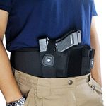 TRIROCK Tactical Concealed Carry Belly Band Holster w/Magazine Pouch for Pistols/Revolvers - for Women and Men - Outside/Inside The Waistband Carry (OWB/IWB) - Left Handed