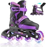 Kids Inline Skates for Girls Roller Blades Boys, Adjustable Inline Skates Kids Roller Blades with Light up Skate Wheels Fun Illuminating Beginner Skating Shoes