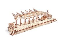 Railway Platform by Ugears: Self Propelled Modular Mechanical Model , 3D Wooden Puzzle for Self Assembly Without Glue , Brainteaser for Kids, Teens and Adults