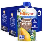 Happy Tot Organic Stage 4 Fiber & Protein, Pears, Blueberries & Spinach, 4 Ounce (Pack of 16)