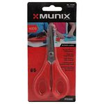 Munix SL-1145 120 mm / 4.7" Stainless Steel Scissors | Pointed Tip with Shock Proof Body | Ergonomic & Soft Handles for Easy Handling | Red, Pack of 2 - Color May Vary