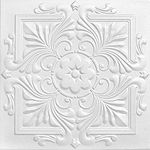 A La Maison Ceilings R14 Victorian Foam Glue-up Ceiling Tile (128 sq. ft./Case), Pack of 48, Plain White