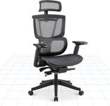 FLEXISPOT C7B-Air Ergonomic Executive Mesh Office Chair Swivel Height Adjustable Seat Headrest Armrest and Independent Lumbar Support Caster Wheels Task Chair Black Office Desk Chair