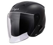 Vega Lark ISI Certified Matt Finish Lightweight Open Face Helmet for Men and Women with Long Clear Visor(Dull Black, Size:L)