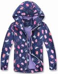 Girls Boys Rain Jackets Lightweight Waterproof Raincoat Outdoor Hooded Breathable Windbreakers for Kids