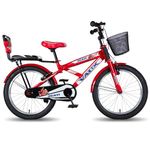 Vaux 2Cati Cycle for Kids 5 to 8 Years with Basket, Backseat & Backrest, 20T Kids Cycle with Steel Frame, Alloy Rims & Tubular Tyres, Cycle for Boys & Girls with Ideal Height 3.6ft to 4.5ft(Red)