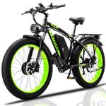 Electric Fat Tire Mountain Bike for Adults - 26" All-Terrain Anti-Slip Wheels with Removable 48V Battery & USB Charger | Quick-Release Seat, 70+ Miles Range, Includes Phone Mount