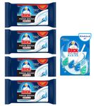 4 Packs of Duck Fresh Brush Refill (4 X 12 Flushable Cleaning Pads) with Duck Active Clean Rim Block