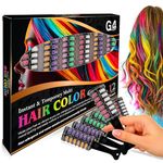 G4GADGET 2-in-1 Hair Chalk Comb Set – 12 Vibrant Temporary Hair Colours (6 Dual Combs) | Instant Washable Non-Toxic Hair Dye for Girls, Kids & Women | Fun Party, Cosplay & Festival Hair Colour Gift Se