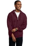 Fruit of the Loom mens Eversoft Fleece Sweatshirts & Hoodies Shirt, Full Zip - Maroon, 3X-Large US