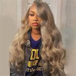 Milk Tea Ash Blonde Lace Front Wig Human Hair 180% Density Silver Grey Blonde Body Wave 13x4 HD Invisible Lace Wig for Women Upgrades Ash Blonde Colored More Fuller Frontal Wigs 24 Inch