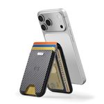 ESR Geo for MagSafe Wallet with Full Find My Functionality, 5-Card Holder, RFID Blocking, Adjustable Stand, Magnetic Wallet for iPhone 17e/17/16/15/14/13/12 Series,Notfor 13/12 mini,Black Carbon Fiber