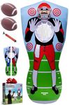 Preferred Toys Inflatable Football Target - Double-Sided Toss Football Training Game with Mini Footballs - Fun Kids Throwing Football Games for Indoors, Outdoors, Birthdays, Camping, Beach - 65 Inch