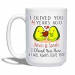 Personalized Avocado Couple Travel Cups, Avocado Lover Coffee Mugs, I Olived You Now Cup Presents, Avocado Couple Mug, Anniversary Ceramic Mugs, Married Tea Cups, Custom White Mug 11oz Or 15oz