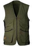 K&S Outdoors Hunter Men's Shooting Vest Olive Diamond Quilted Pattern for Left and Right Shooters Hunting Vest Trap Skeet Cotton, Olive green, L