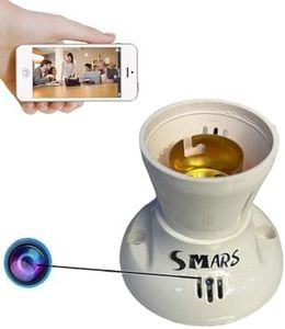 smars Full HD WiFi 1080P Spy Bulb Holder Camera Hidden Socket Camera | Separate Wiring for LED Bulb | Mini Security Secret Nanny Cam with Live Audio & Video Recording