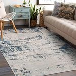 ASIinnsy Mordern Abstract Rug Soft Washable Carpet Non-Slip Area Rug for Living Room Bedroom Indoor Home Decor Medium Pile Floor Mat (Abstract Blue, 120 * 160cm)