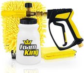 Foam King Foam Cannon w/Snubster, Wash Mitt & Detailing Microfiber Towel - Pressure Washer Foam Sprayer and Trigger Attachment w/Swivel - for Car, Truck, Bike, Home, RV, Boat - Ultimate Power Wash