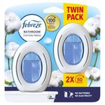 Febreze New Cotton Fresh 2In1 Bathroom/Small Spaces Air Freshener 7.5 Ml. - Cotton Fresh. Twin Pack, Twin Pack, Blue