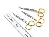 ADDLER Dental 3 Iris Scissors Tungsten Carbide Straight, Straight Curved, Side Curved, 4.5" Delicate German Grade Stainless Medical Steel.