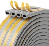 20M Doors Windows Draught Excluder, Self-Adhesive Anti-Collision Rubber D Type Foam Sealing Tape,Weather StrippingTape,Door Seal,Rubber Sound Insulation for Door Window Draught Stopper (Gray)