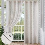 BTTO Outdoor Curtains for Patio Waterproof, Bohemian Pergola Curtains, Blackout Thermal Insulated Grommet Curtain for Gazebo, Porch, Indoor Living Room, Bedroom, 2 Panels