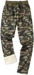 Gihuo Men's Sherpa Lined Athletic Sweatpants Winter Warm Track Pants Straight Leg Athletic Pants(02GreenCamo-XL)