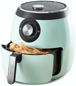 Dash DFAF455GBAQ01 Deluxe Electric Air Fryer + Oven Cooker with with Temperature Control, Non Stick Fry Basket, Recipe Guide + Auto Shut Off Feature, 6 qt, Aqua