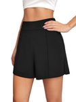 DIMPY GARMENTS High Waist Summer Solid Women Shorts | Comfort Fit Elasticated Casual Girls Short | Hot Pants (Black, 32)