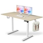 IMGadgets Height Adjustable Electric Standing Desk, 47 X 24 Inches Ergonomic Sit Stand Home Office WFH Computer Desk with Table Top & Height Memory Buttons, Digital Display & 2 Headphone Holders