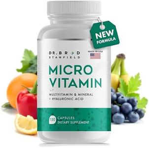 Dr Brad Stanfield Daily Low Dose MultiVitamin & Mineral for Men & Women to Support Cognitive Performance & Memory + Hyaluronic Acid for Skin Health + TMG for Exercise (150 Count)