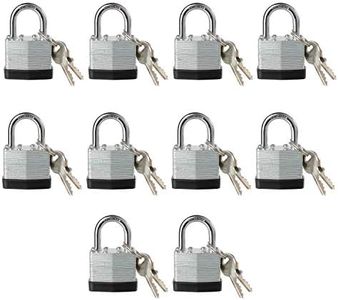 Fu Volante Lock, Laminated Steel Keyed Padlock, Keyed Alike Locks, Normal Shackle Padlock-Pack of 10