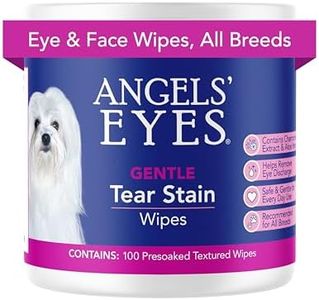 ANGELS' EYES Gentle Tear Stain & Pet Eye Wipes for All Dogs & Cats Textured Grooming Wipes Remove Discharge & Mucus, Reduce Tear Stains, Hypoallergenic with Aloe & Chamomile, 100ct