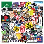 CodersParadise Pack Of 50 Gaming Vinyl Stickers For Laptop, Journal, Bike Helmet, Gaming Console, Guitar, Mobile Case - Aesthetic Waterproof Gamer Sticker - 3 Inches For Metal, Plastic, Wooden Surface