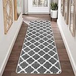 Famibay Carpet Runners Non Slip Long Hallway Hall Runner Narrow Rugs Rubber Backed Runner Rugs 60x180cm Kitchen Floor Mat Washable Area Rug Runner for Entryway Living Room Bedroom Laundry Room(Grey)