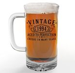 Vintage 1994 Printed 16oz Glass Beer Mug - 30th Birthday Gifts for Men - Cheers to 30 Years Old - 30th Birthday Decorations for him - Best Engraved Beer Gift Ideas for Men - Dad Grandpa 2.0