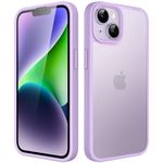 JETech Matte Case for iPhone 14 6.1-Inch, Shockproof Military Grade Drop Protection, Frosted Translucent Back Phone Cover, Anti-Fingerprint (Light Purple)