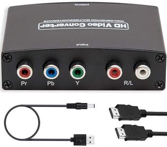 tunghey Component to HDMI Adapter, YPbPr + R/L to HDMI Coverter, 5 RCA RGB to HDMI Converter Adapter, for Wi-i DVD Xbox 360 PS2/PS3 to HDTV Monitor with 1M Long HDMI Cable (Component to HDMI)