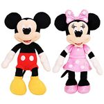 Disney Junior Mickey Mouse and Minnie Mouse Beanbag Plush 2-Pack Stuffed Animals, Officially Licensed Kids Toys for Ages 2 Up, Gifts and Presents