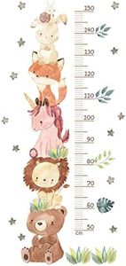 Kawaii Wall Decorations, Cute Cartoon Height Chart Stickers, Growth Chart for Wall, Living Room, Bedroom Wall Decoration Stickers (Bear Stacked)