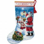 Dimensions 70-08952 Gold Collection Holiday Glow Stocking Counted Cross Stitch Kit44; 16 in. - Long 18 Count18