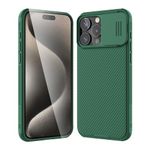 Nillkin for iPhone 15 Pro Max Case with Sliding Camera Cover [Upgraded Lens Protection] [Hard PC+TPU Bumper], Slim Shockproof Protective Phone Case 6.7" 2023, Green