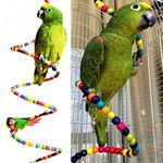 Sage Square Jumbo Natural Wood Bead Swing Flexible Ladder for cage Toy for Budgerigar, Lovebird, Cockatiel, Conure, Finch, African Grey, Canary, Cockatoo, Macaw, Budgies Birds (Medium - 100cm)