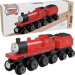 Thomas & Friends Wooden Railway James Engine & Car, Large