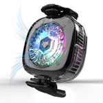 EvoFox Hailstone 2 Phone Cooler for Gaming | 18W Extreme Cooling | Reaches 0°C | 7-Blade 6000 RPM Fan | MagSafe + Clamp Mounting | RGB Lights | Type-C Powered | Surface Temperature Display