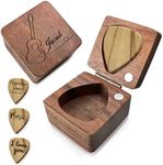 Custom Guitar Pick Wooden Guitar Picks Holder Personalized Guitar Pick Case Box Customized Gift for Dad,Husband,Boyfriend,Son,Friends